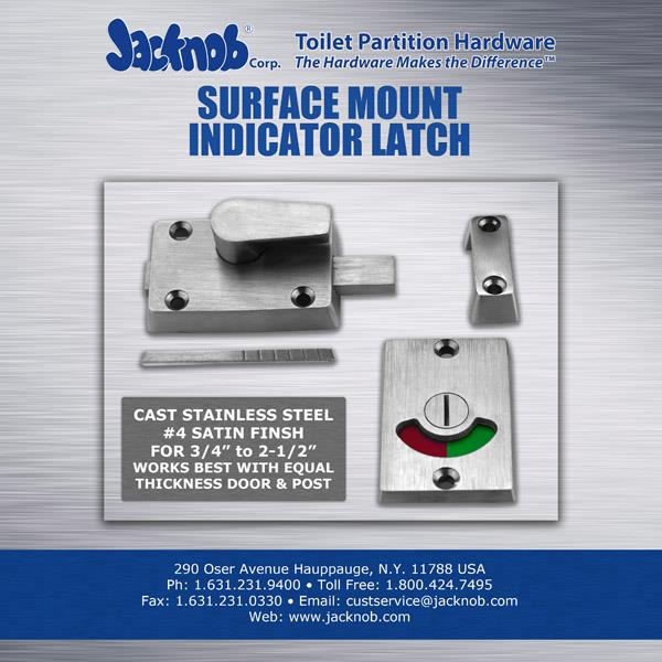 LATCH SLIDE S/M-INDICATOR-W/KEEPER-CAST STAINLESS - Toilet