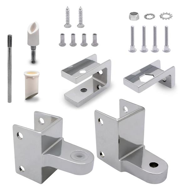 HINGE BRACKET TOP AMP FLAT SS STEEL - Toilet Partition Hardware - Jacknob