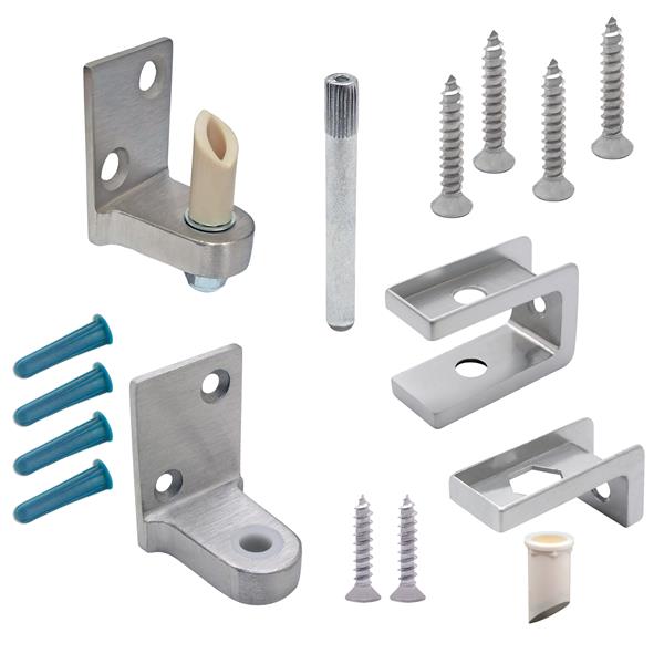 HINGE BRACKET TOP AMP FLAT SS STEEL - Toilet Partition Hardware - Jacknob