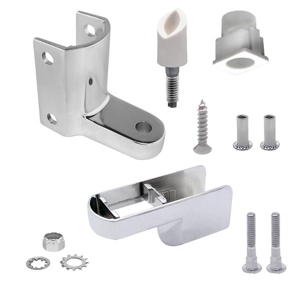 HINGE BRACKET TOP AMP FLAT SS STEEL - Toilet Partition Hardware - Jacknob